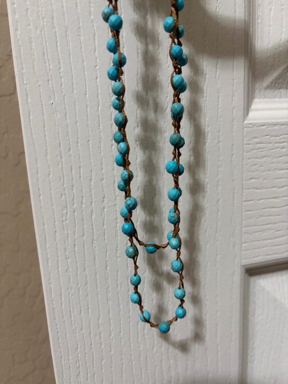 Women's Boho Turquoise Rosary Style Beaded Wrap Necklace
